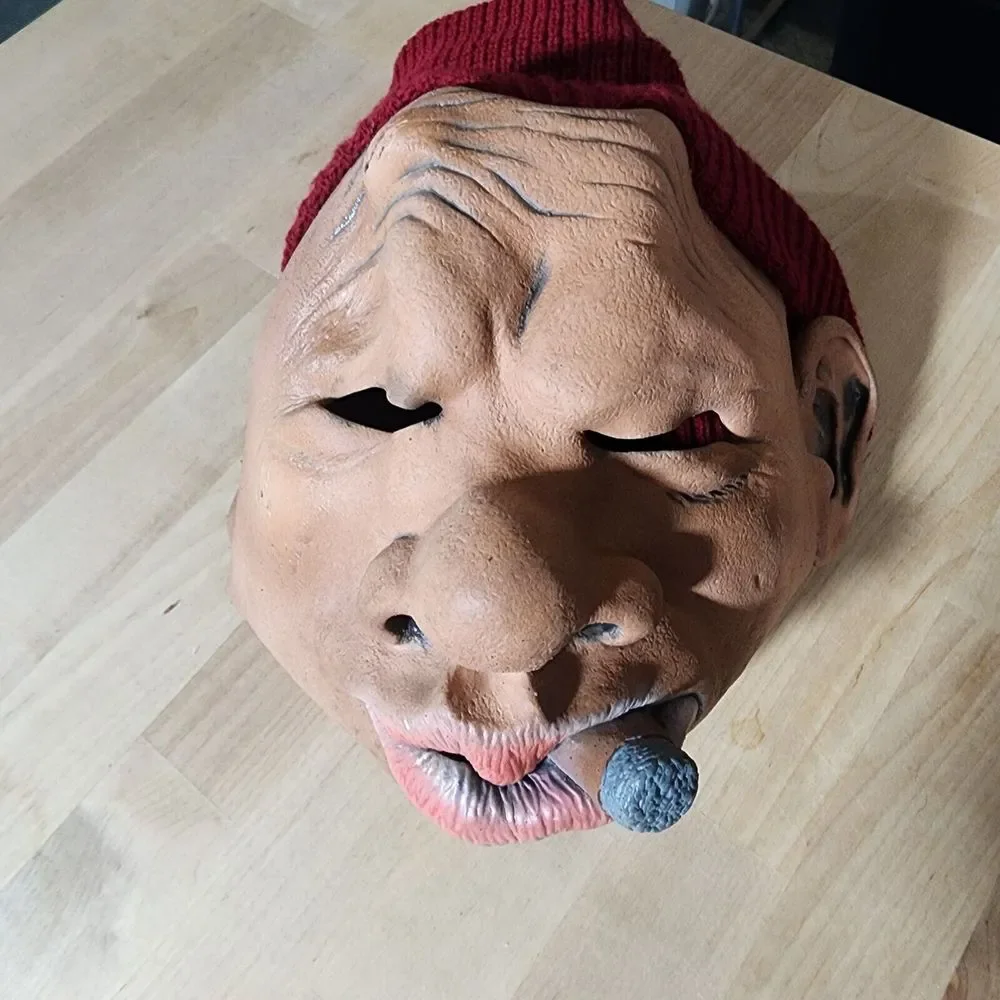 Rare! Vintage 1991 Be Something Studios One Size Le Roy Mask, Brown Attached Cap